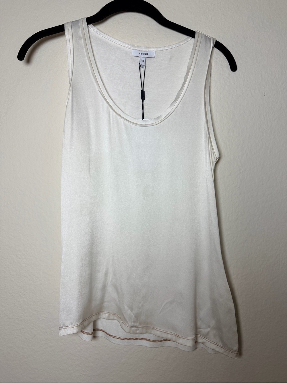 Reiss Riley Ivory Silk Blend Sleeveless Tank Top XS Luxury Minimalist - Picture 4 of 9